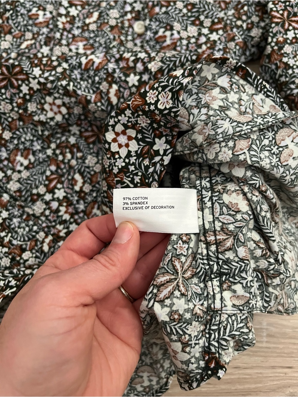 Duluth Trading Co Women's Printmaker Cotton Poplin Long Sleeve Tunic Mushroom M - Picture 5 of 7